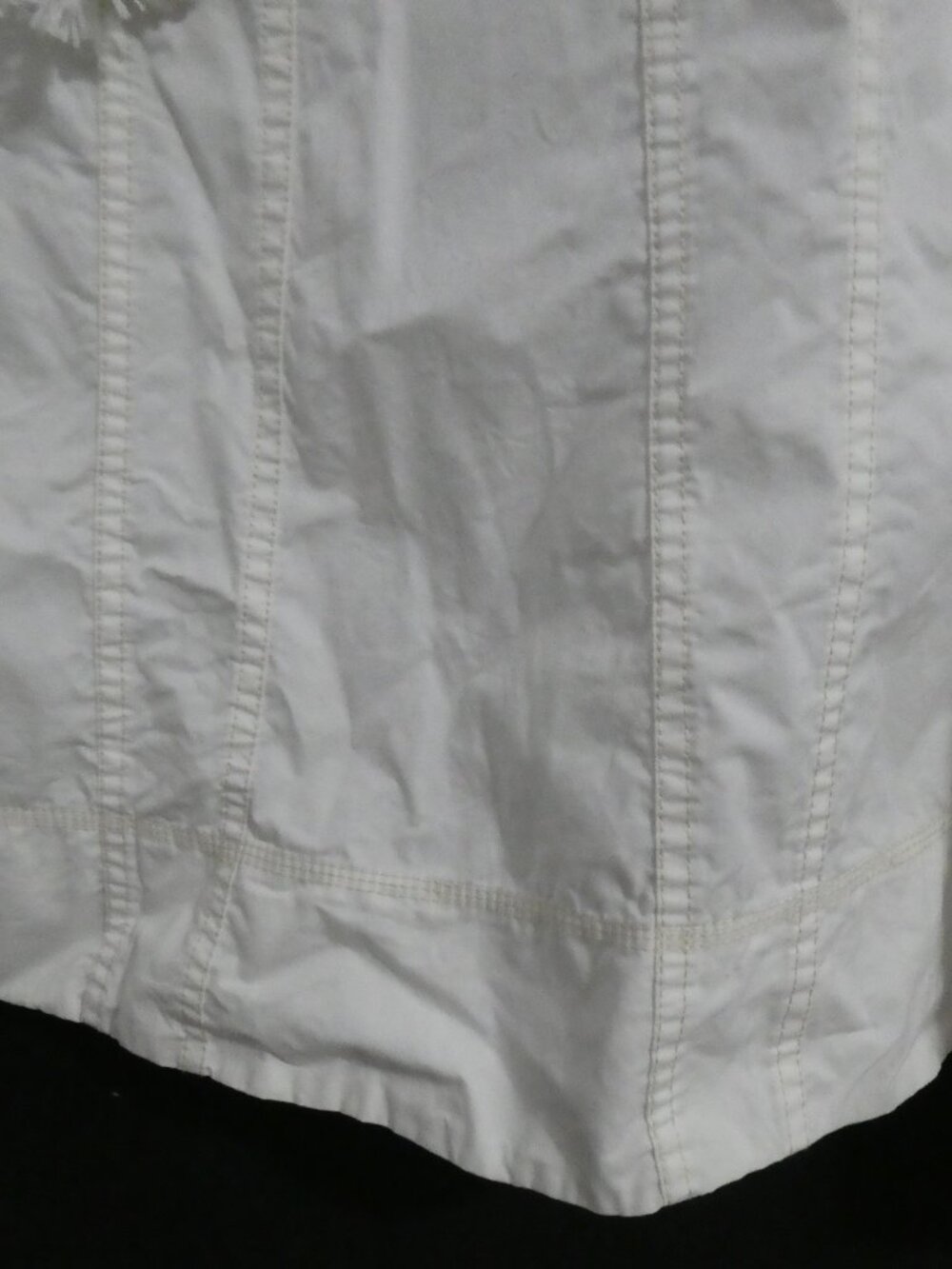 CONTEMPORAINE By SIMONS White Cotton A-Line Skirt with Braided Belt - Size 12 - Picture 8 of 15
